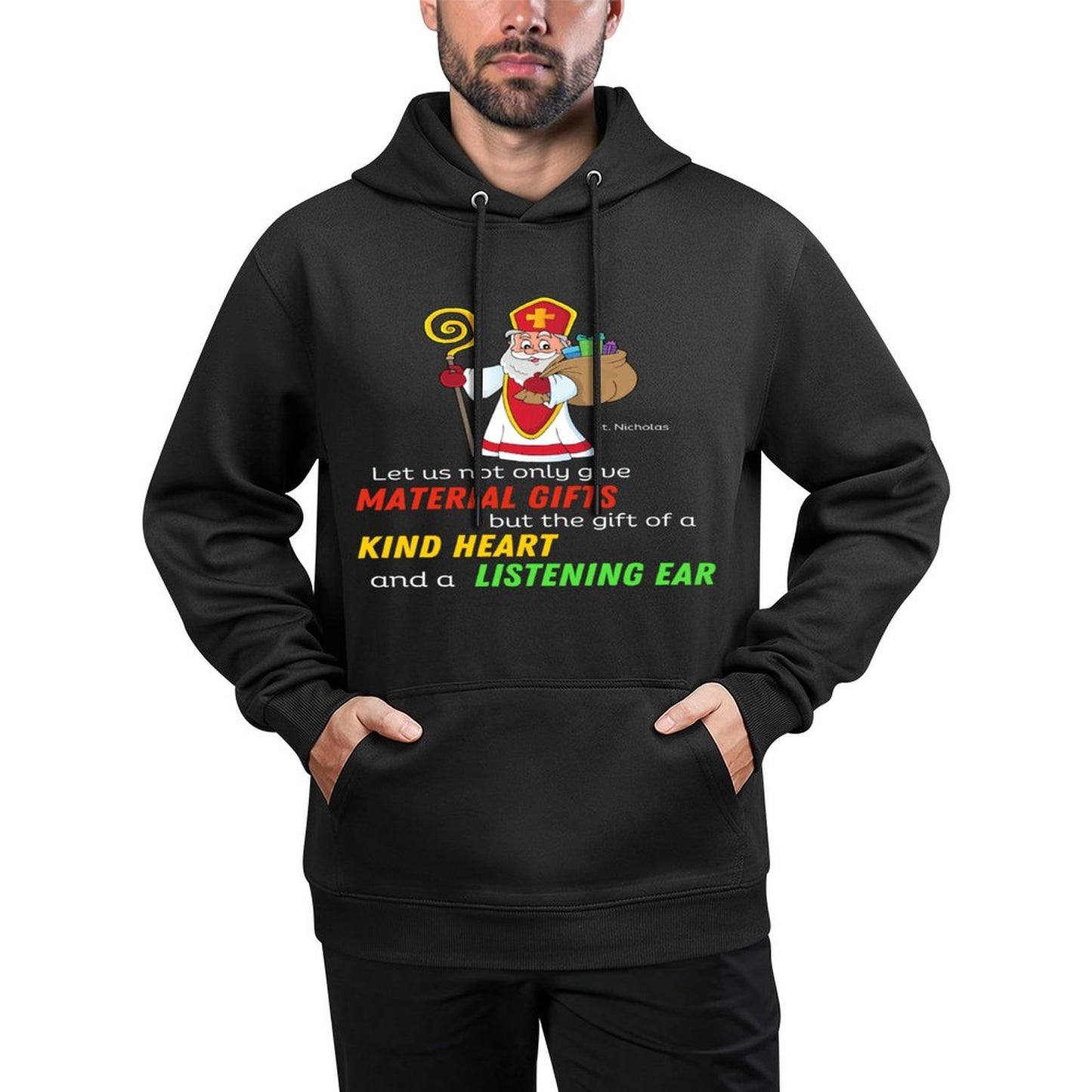 St. Nicholas Christmas Orthodox Catholic Saint Church Quote Layering Staple Hoodie