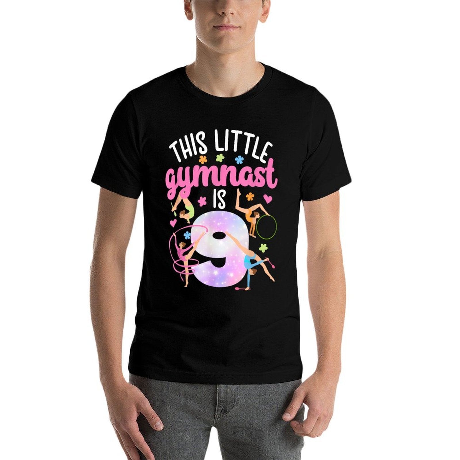9th Gymnast Birthday Party Nine Year Old Gymnastics Girl  Quick-drying T-Shirt