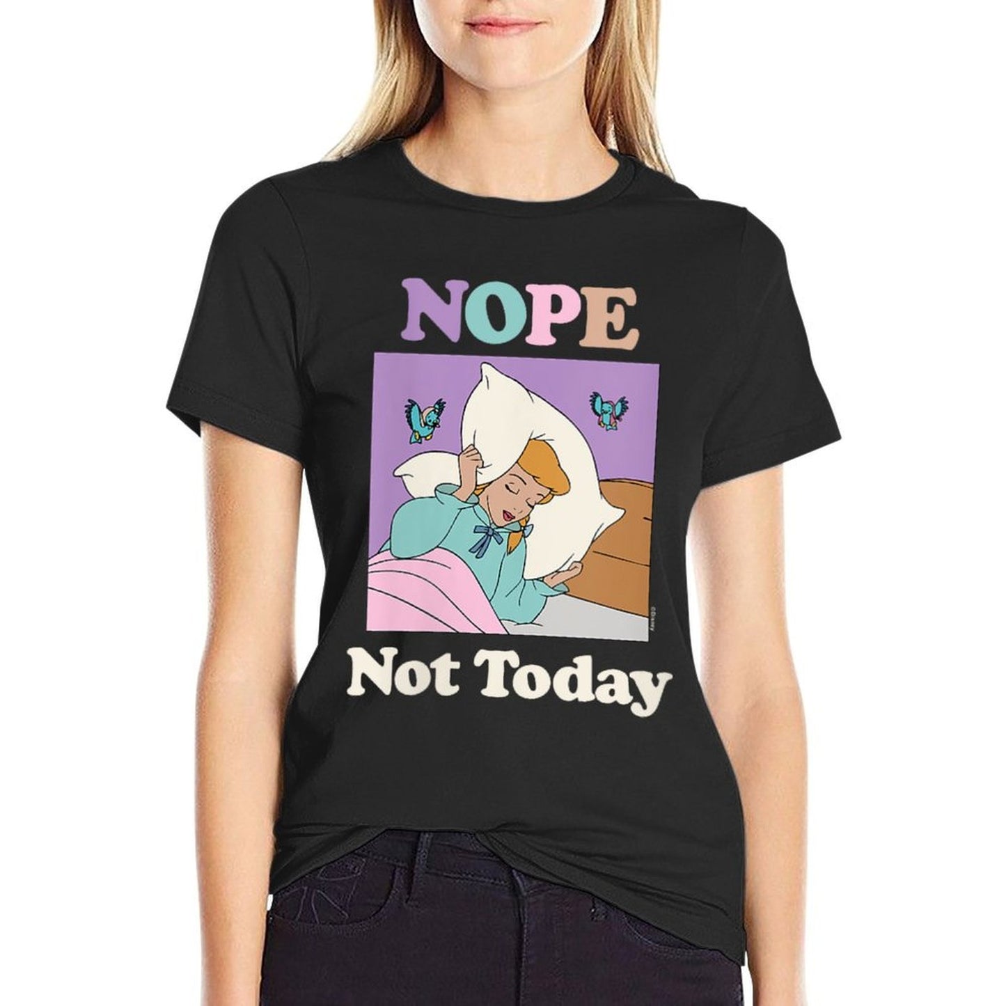 Womens Disney Princess - Cinderella Nope Not Today Trendy Pattern T-Shirt