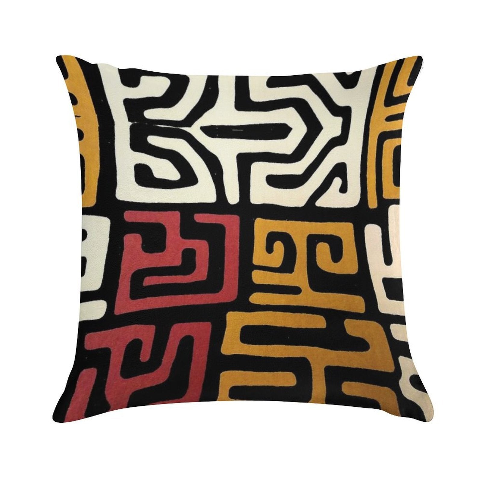 African Mudcloth Soft Washable Throw Pillow