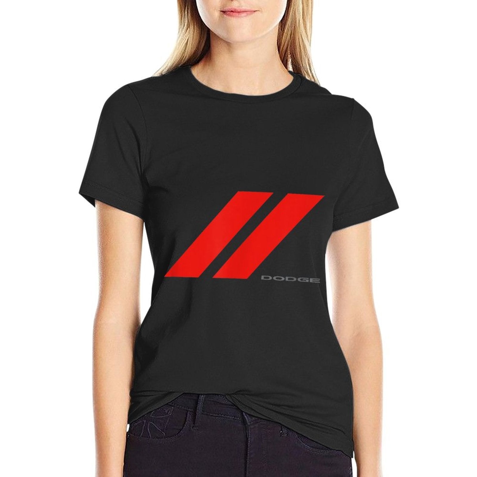 Dodge Rhombus Logo  Ribbed Collar T-Shirt