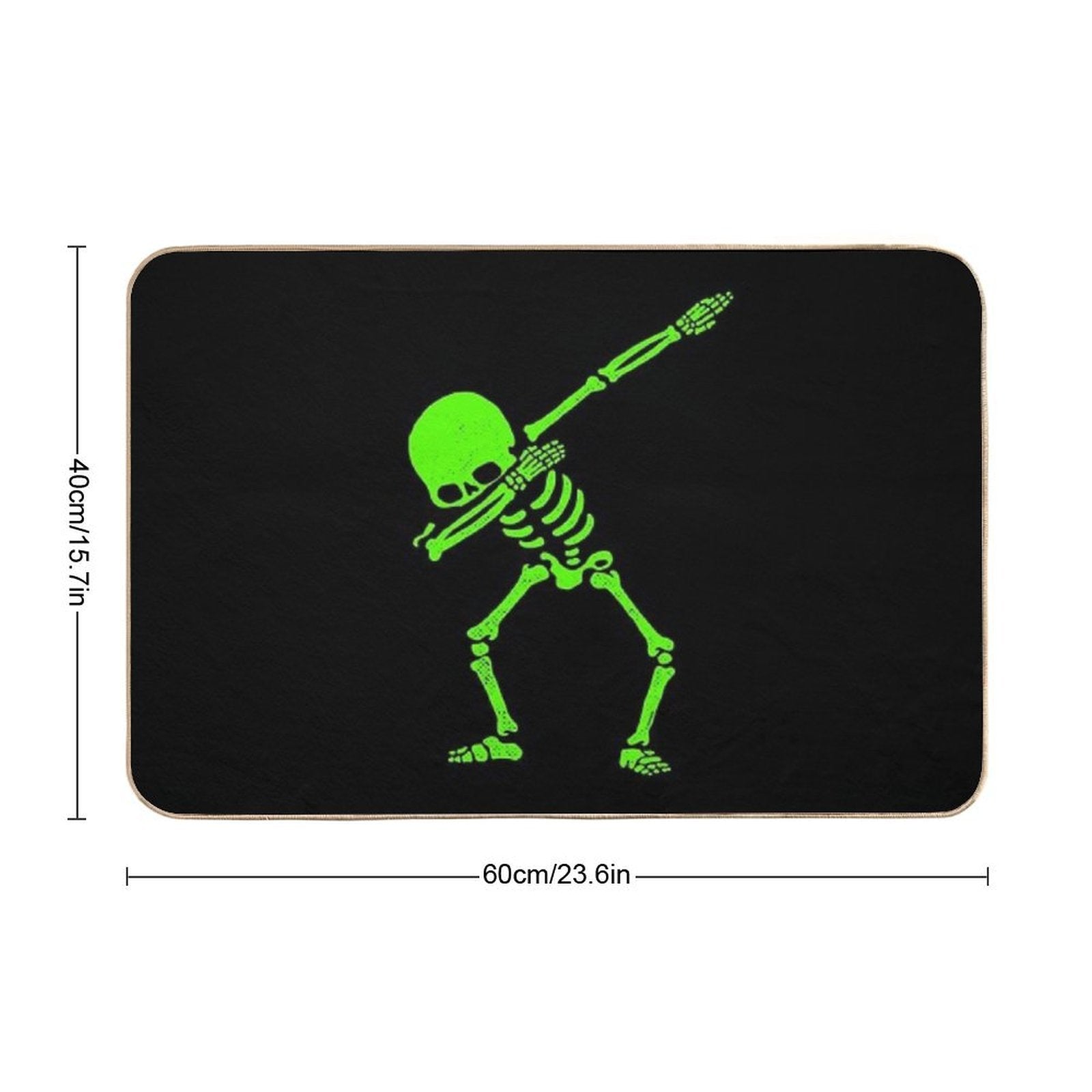 Dabbing Skeleton Green  Pet-Safe Bath Mat