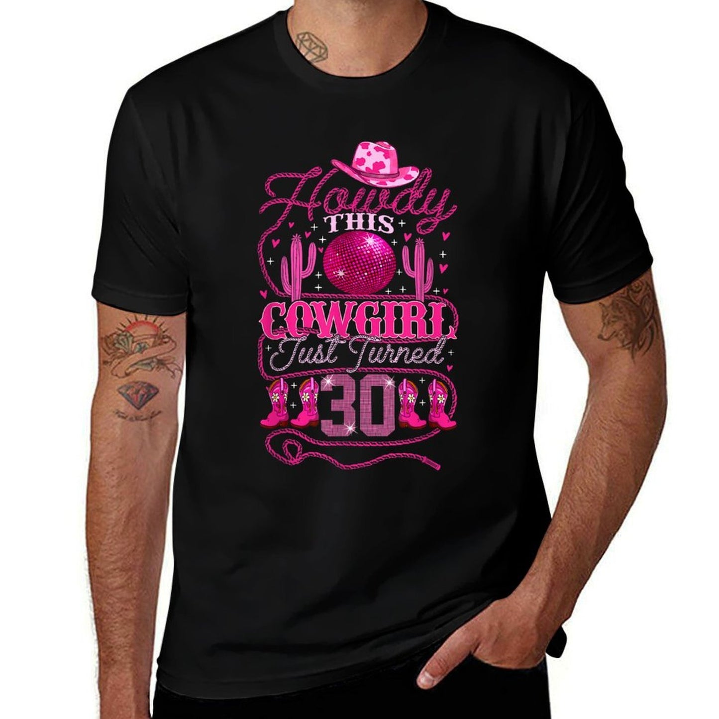 30yr Birthday Cowgirl Western 30Years Old Girl 30th Birthday Durable T-Shirt