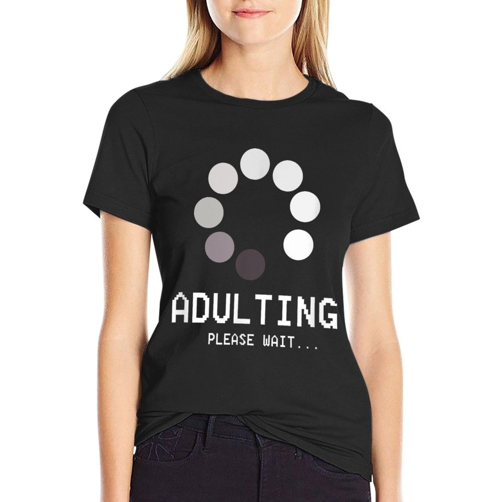 Adulting Please Wait Funny Loading Happy 18th Birthday  Easy-care T-Shirt