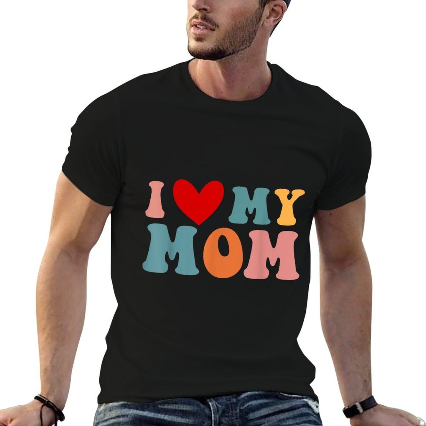 Retro I Love My Mom Best Mother in The World Mothers Day  Versatile T-Shirt
