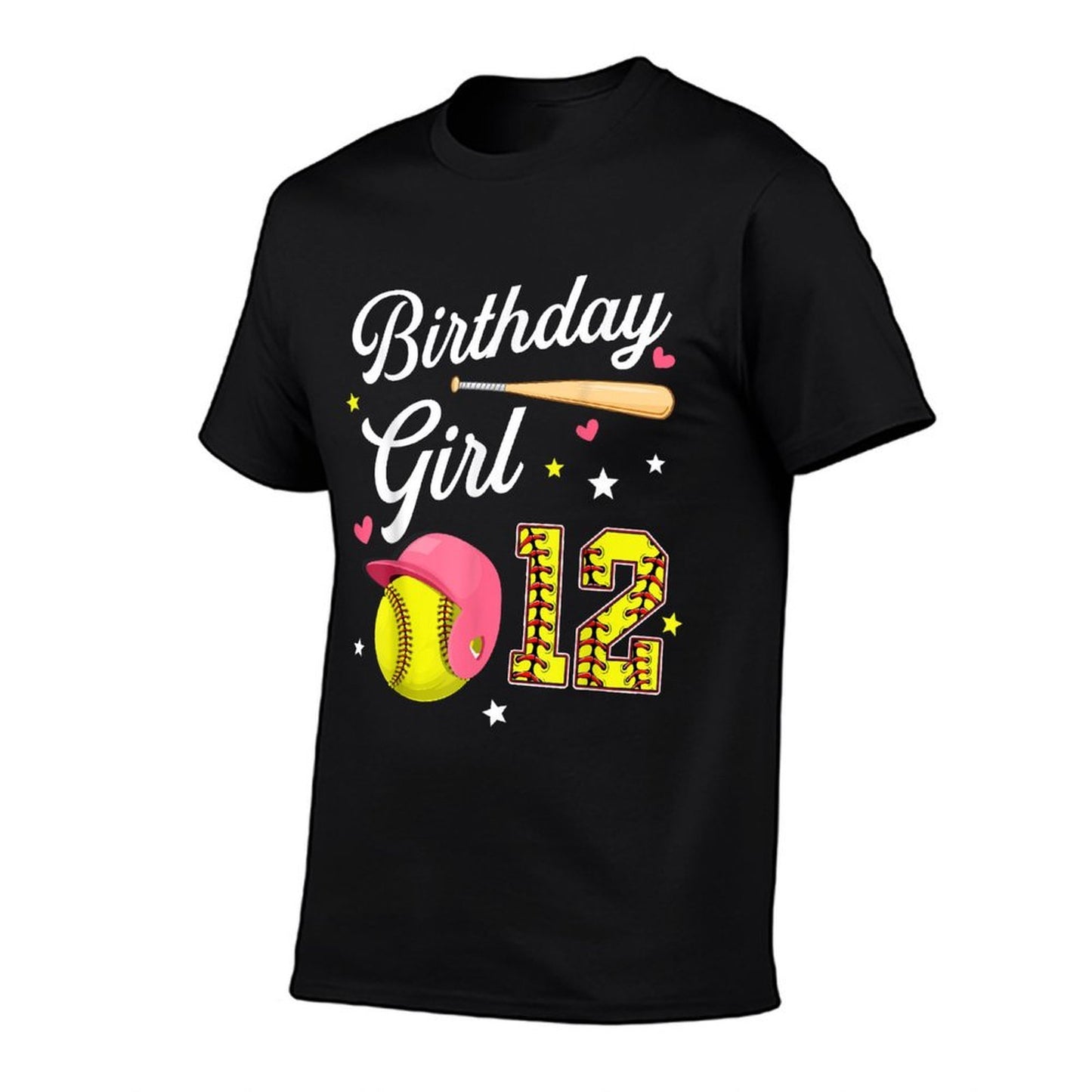 12th Birthday Girl Softball Twelfth Bday 12 Twelve Year Old Lightweight T-Shirt