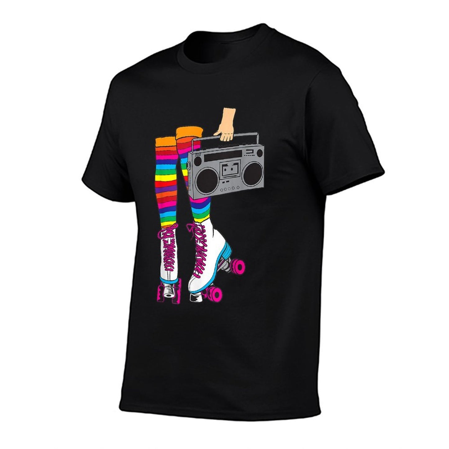 Retro Rollerskates Funny 80's Roller Disco Skating Girl Gift  Fade-proof Color T-Shirt