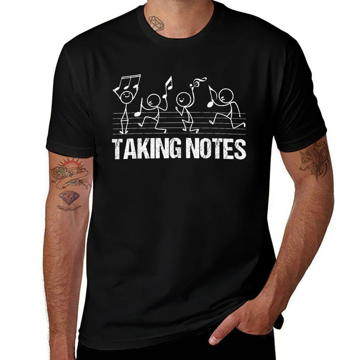 Retro Vintage Musical Taking Notes Teachers Funny Music Love Breathable T-Shirt