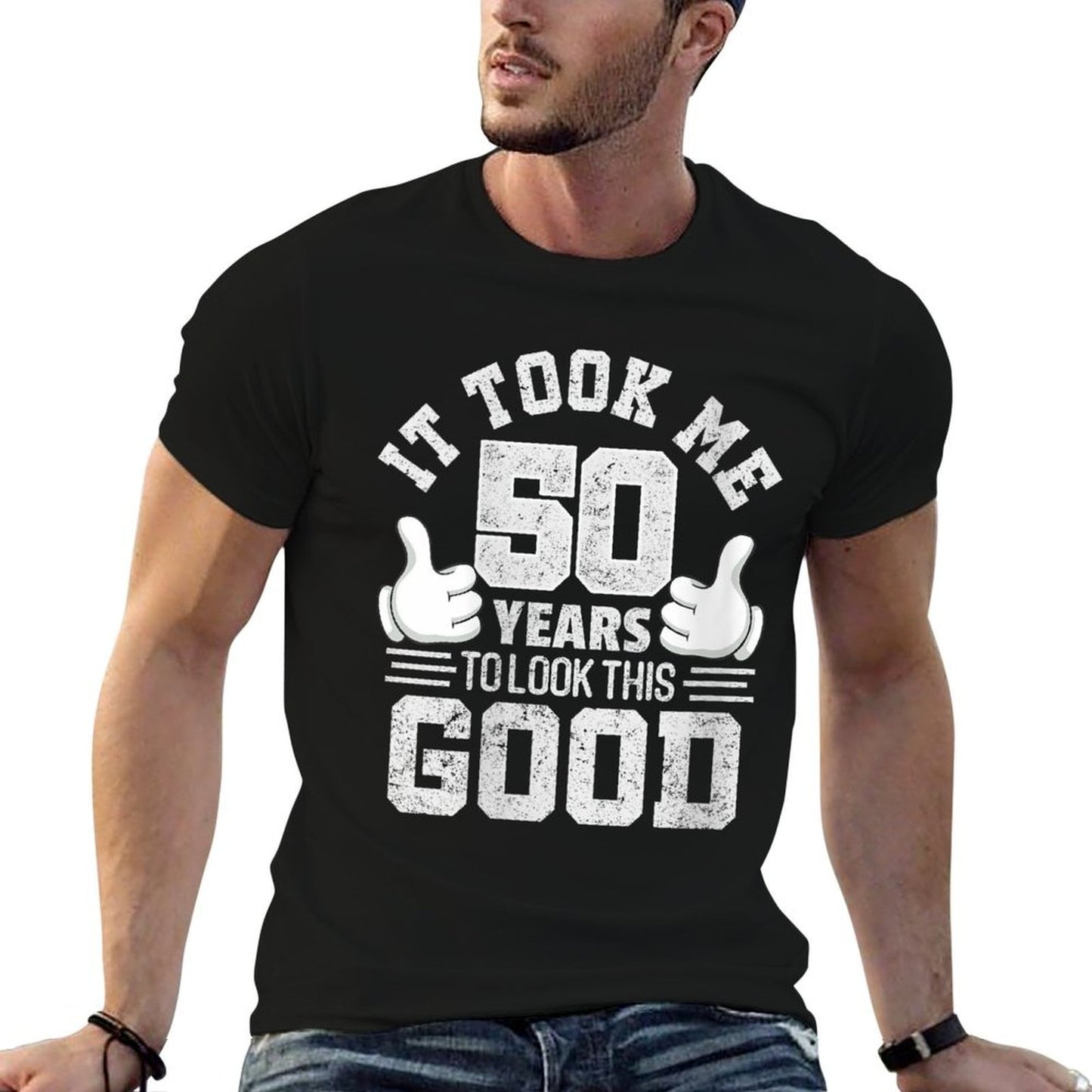 Womens It Took Me 50 Years To Look This Good Funny 50th Birthday Rolled Sleeves T-Shirt