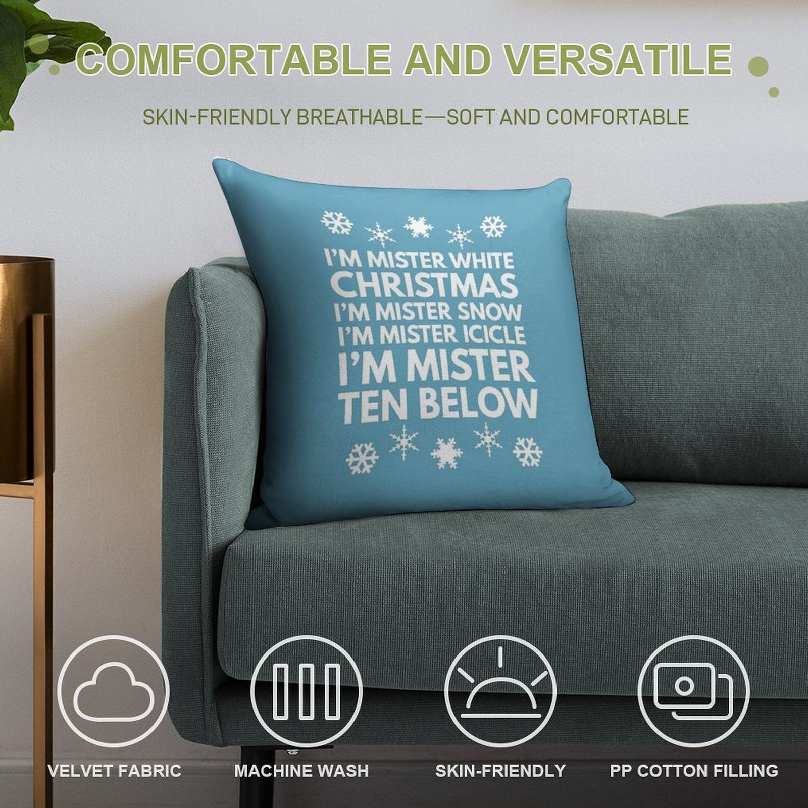 Snow Miser Soft Ultra-Soft Texture Throw Pillow