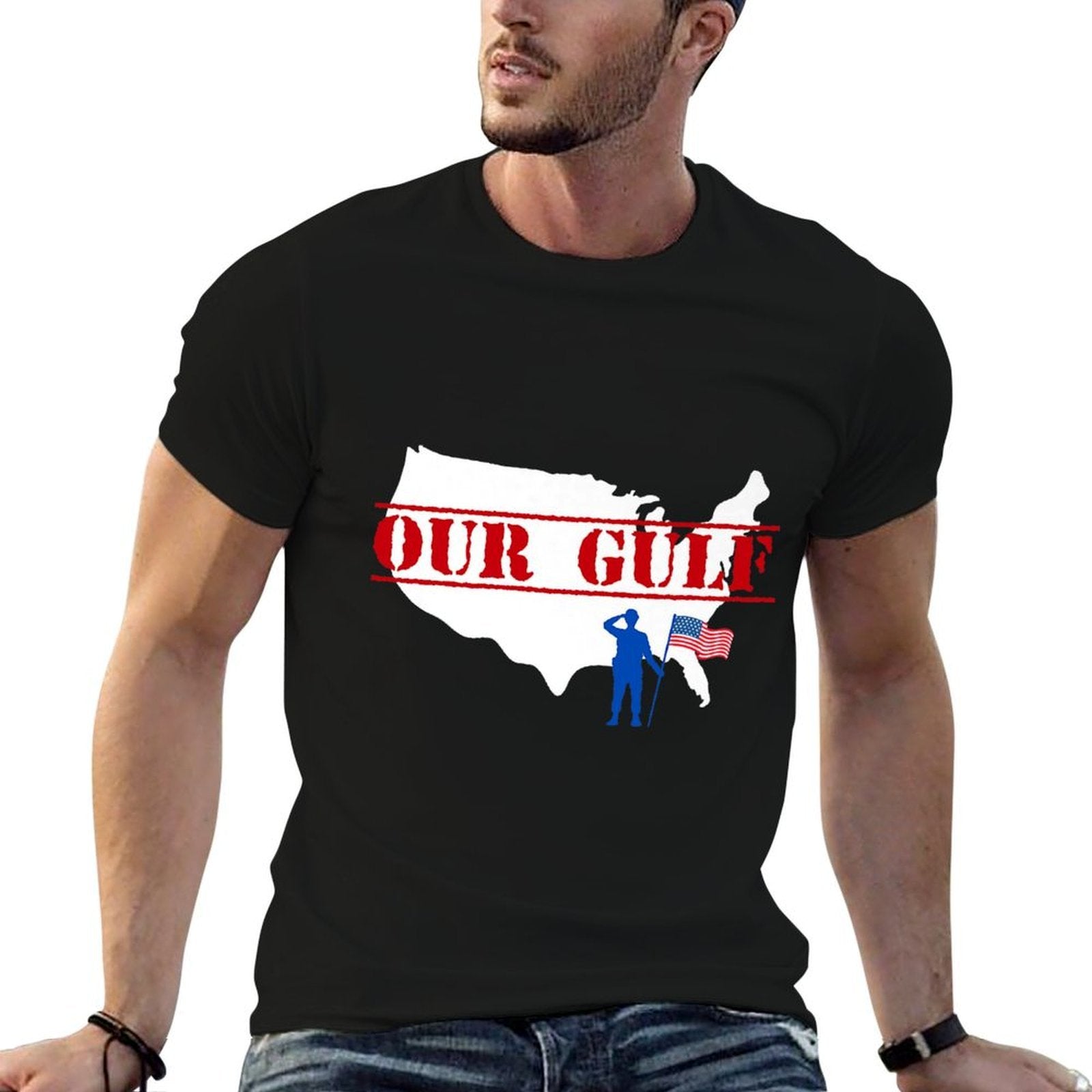 America's Gulf Premium  Ribbed Collar T-Shirt