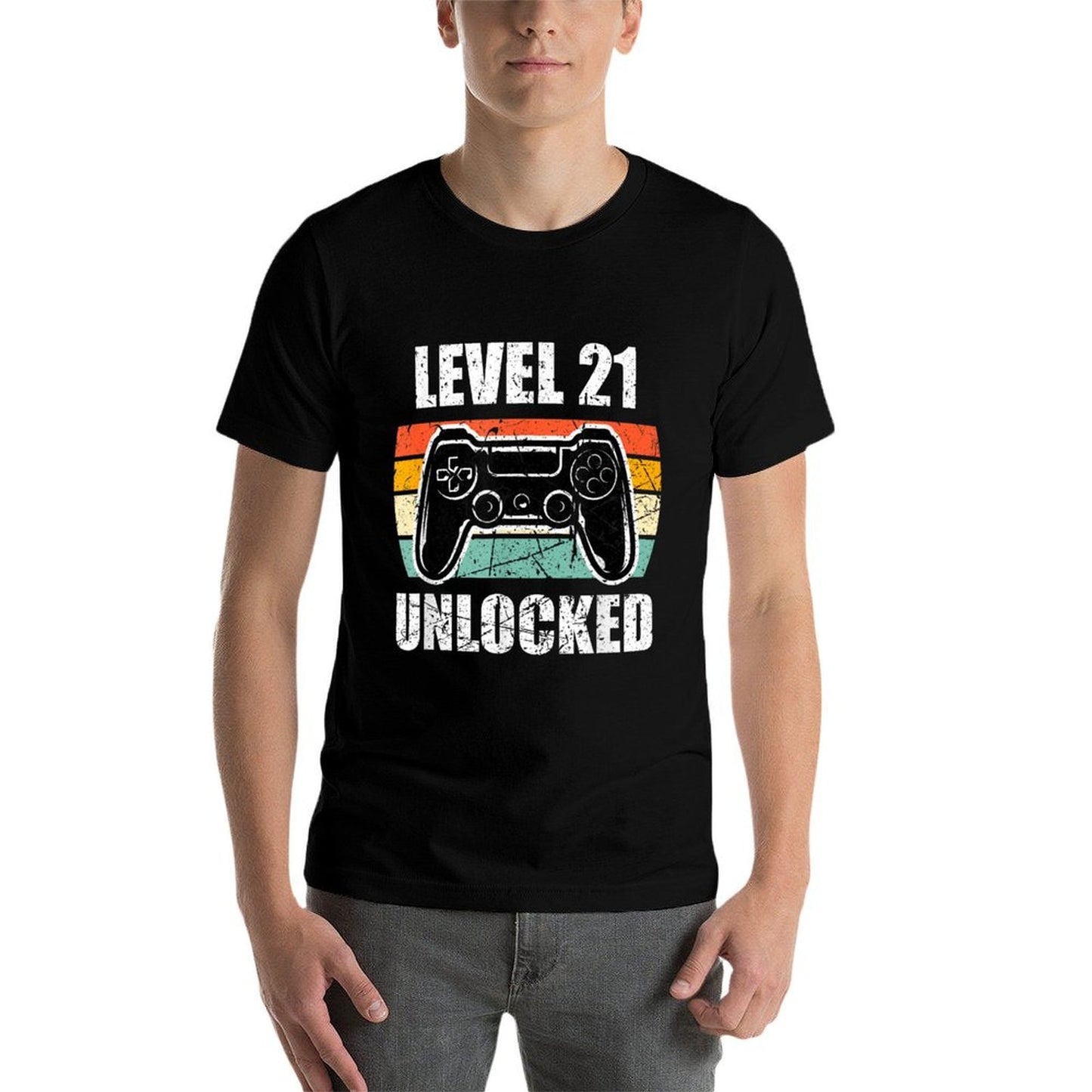 21st Birthday Gaming Vintage Gift 21 Year Old Gamer Graphic-printed T-Shirt