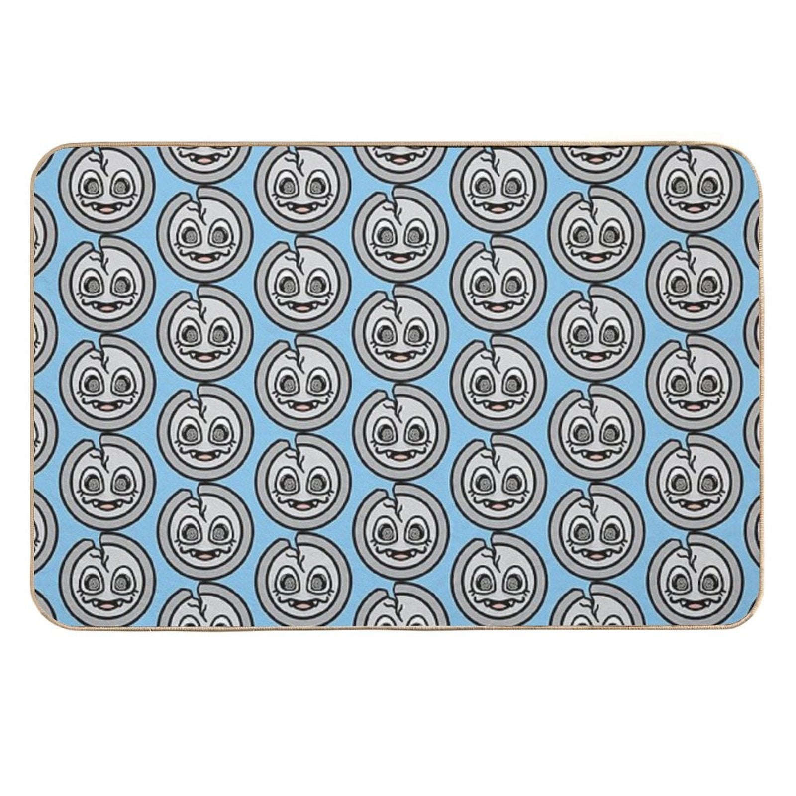 Spooky Cracked Silver Coin  Absorbent Bath Mat