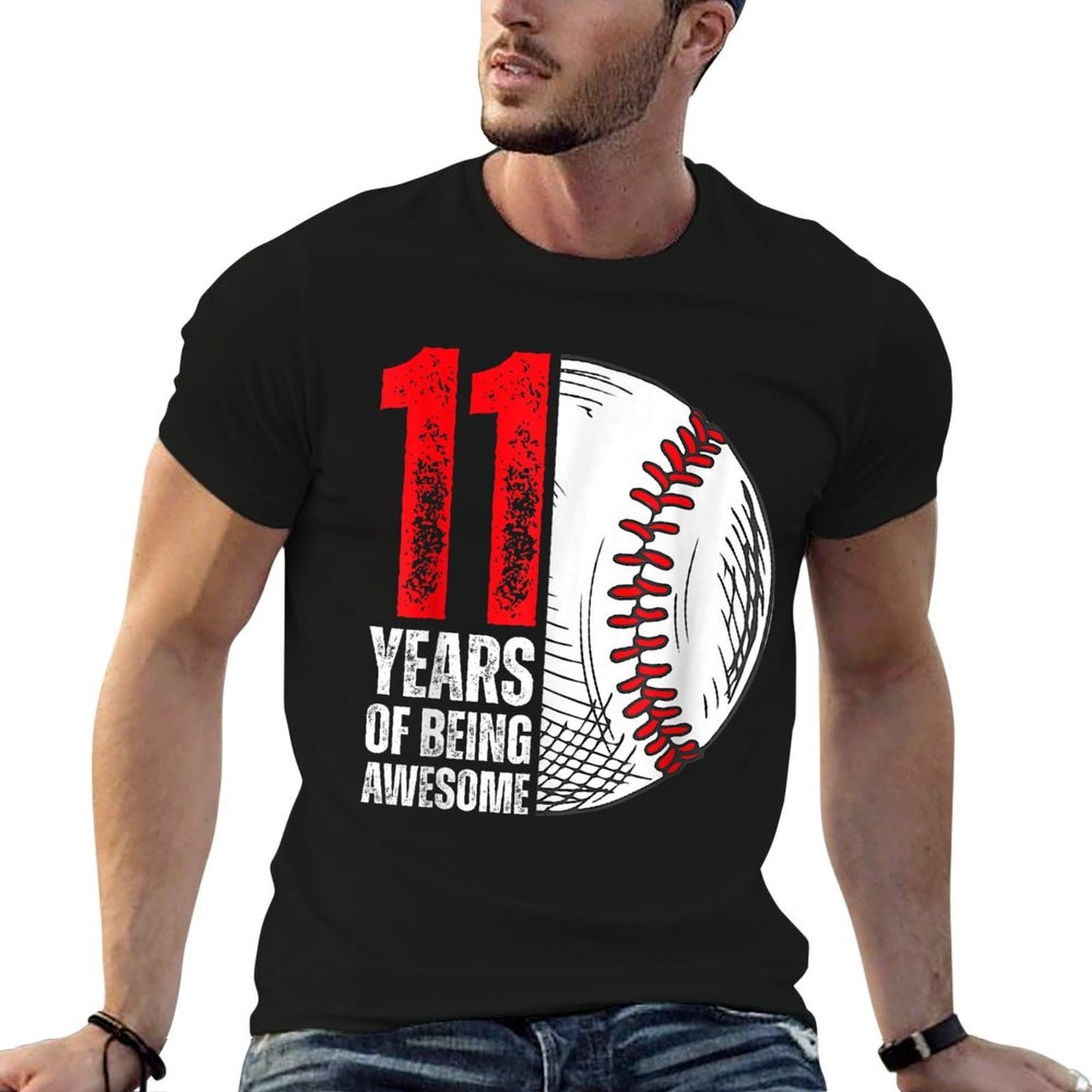 11 Year Old Baseball 11th Birthday Baseball Player Tagless Design T-Shirt