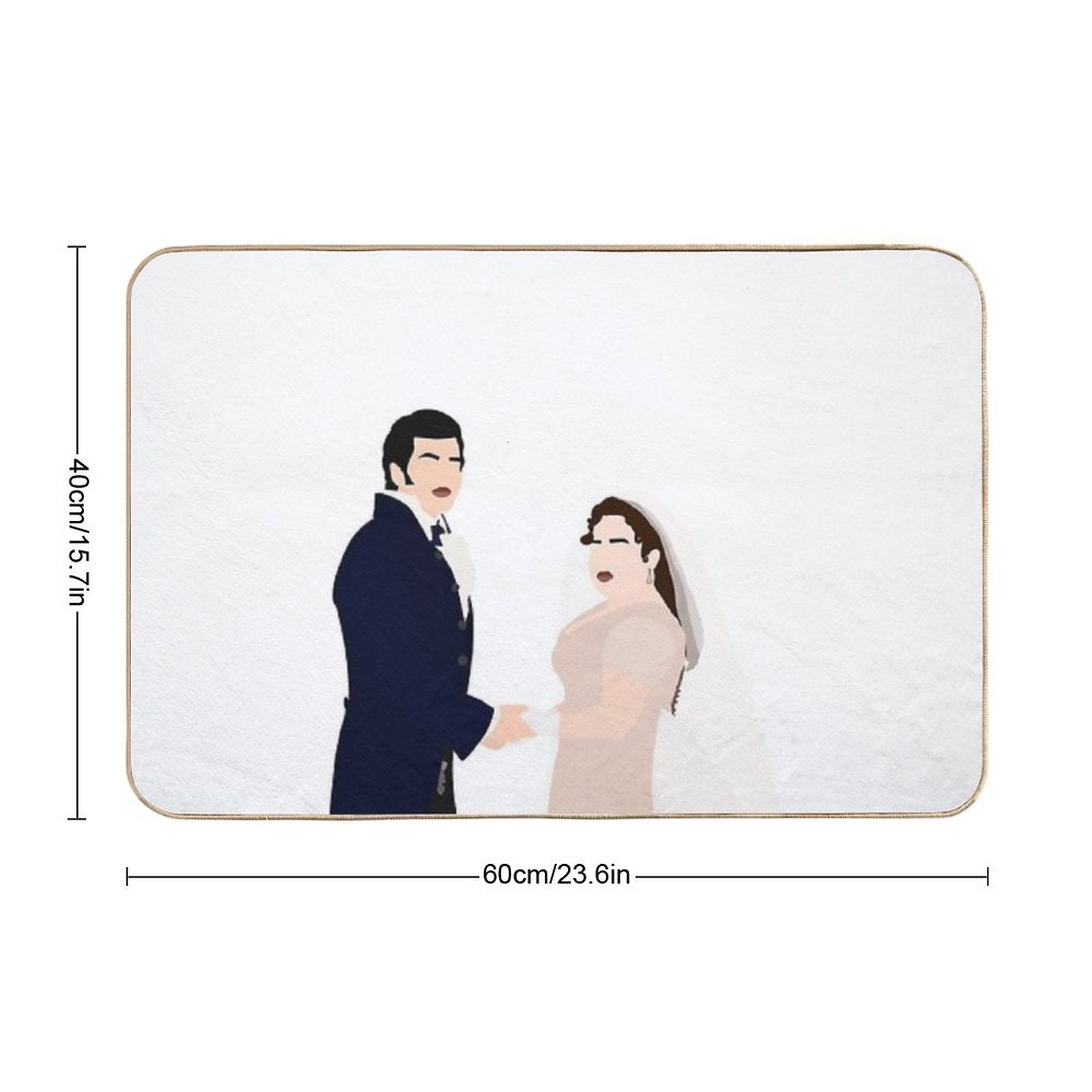 Bridgerton - Penelope And Colin at Their Wedding  Stain-Proof Bath Mat