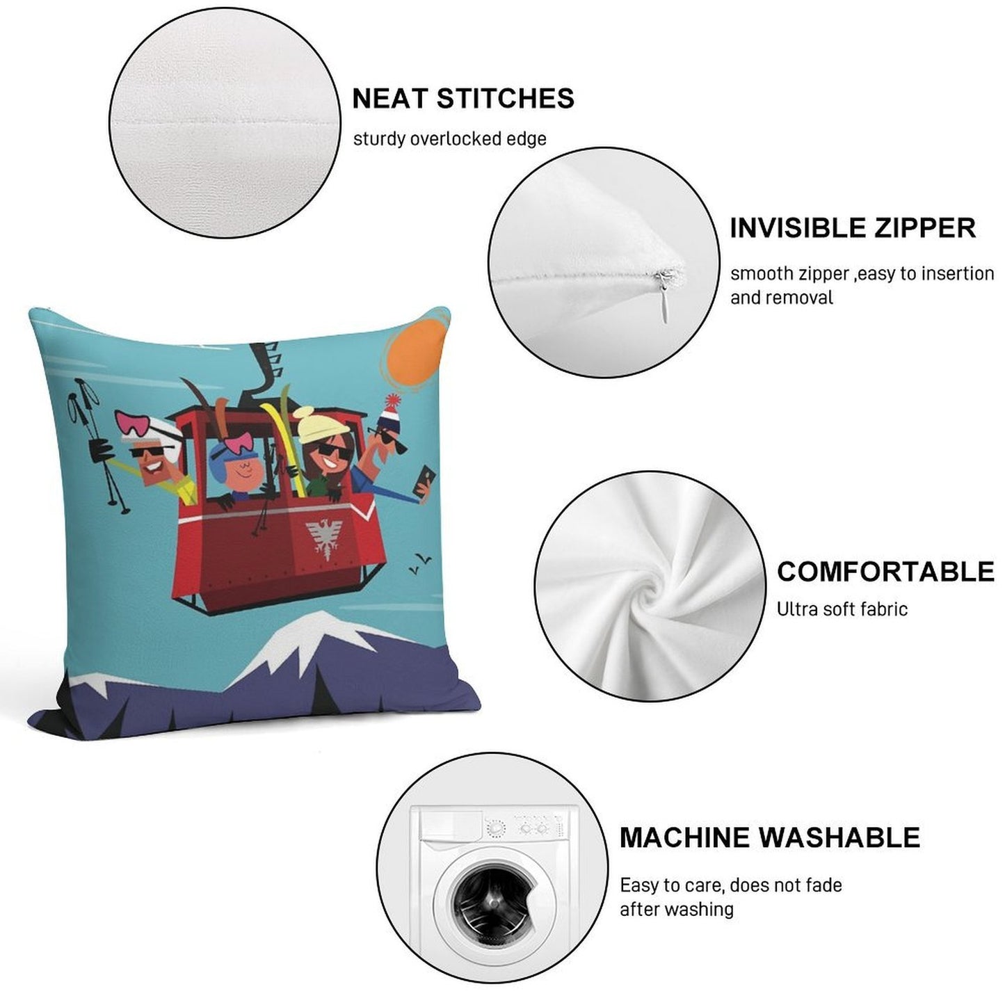 Val D'Isere Poster Soft Home Decor Throw Pillow