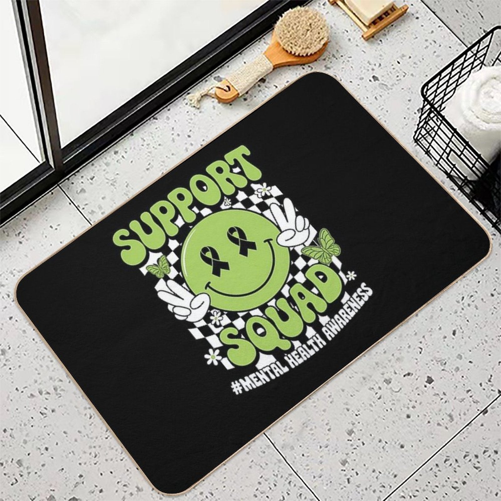 Motivation Support Squad Mental Health Awareness Men Women  Versatile Bath Mat
