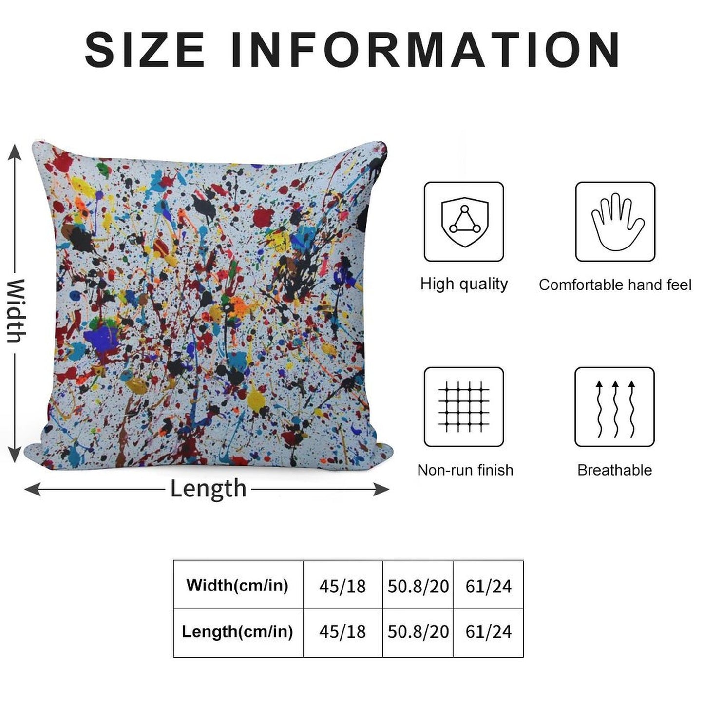 Splatter Paint Soft Multiple Sizes Throw Pillow