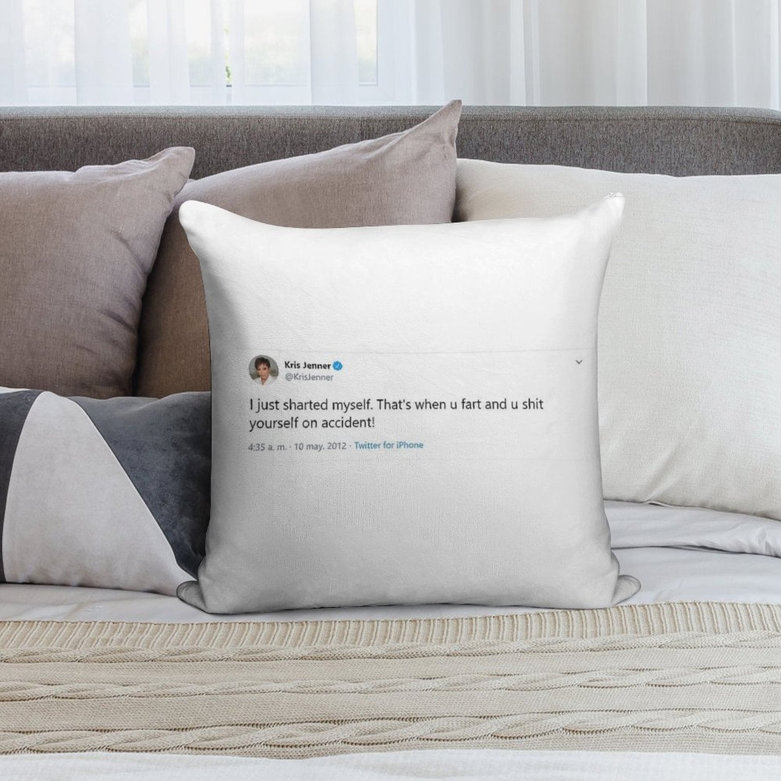 Kris Jenner, I Just Sharted Myself Soft Style Accent Throw Pillow
