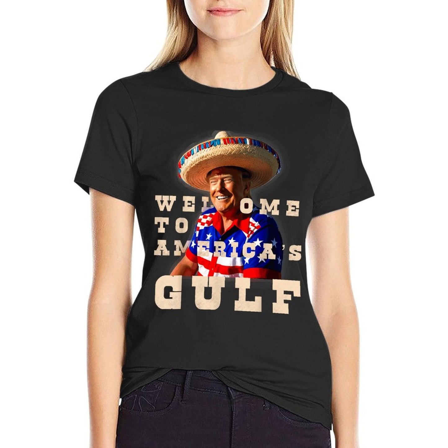 Welcome To America's Gulf Trump Mexico Parody Funny Eco-friendly Material T-Shirt