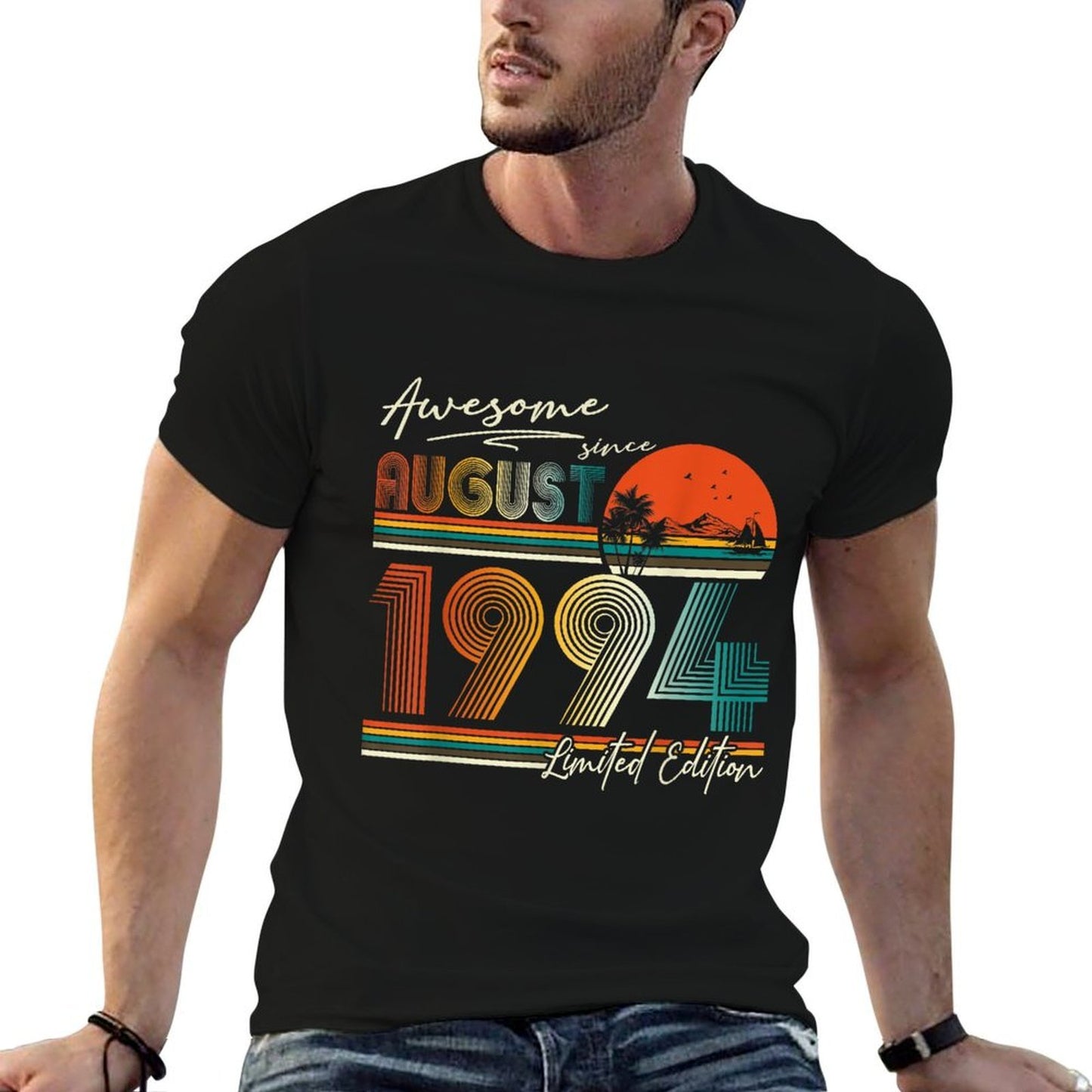 30 Year Old Awesome Since August 1994 30th Birthday Gift Men Cotton T-Shirt