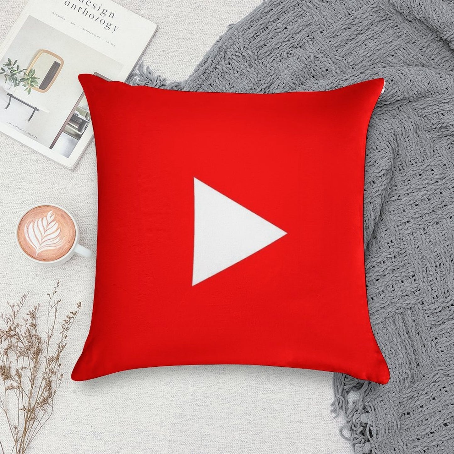 YouTube Pillow Soft Anti-Pilling Throw Pillow