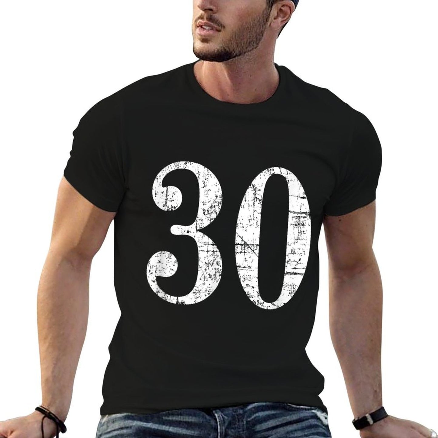 30 Years (Antique White) 30th Birthday Tagless Design T-Shirt