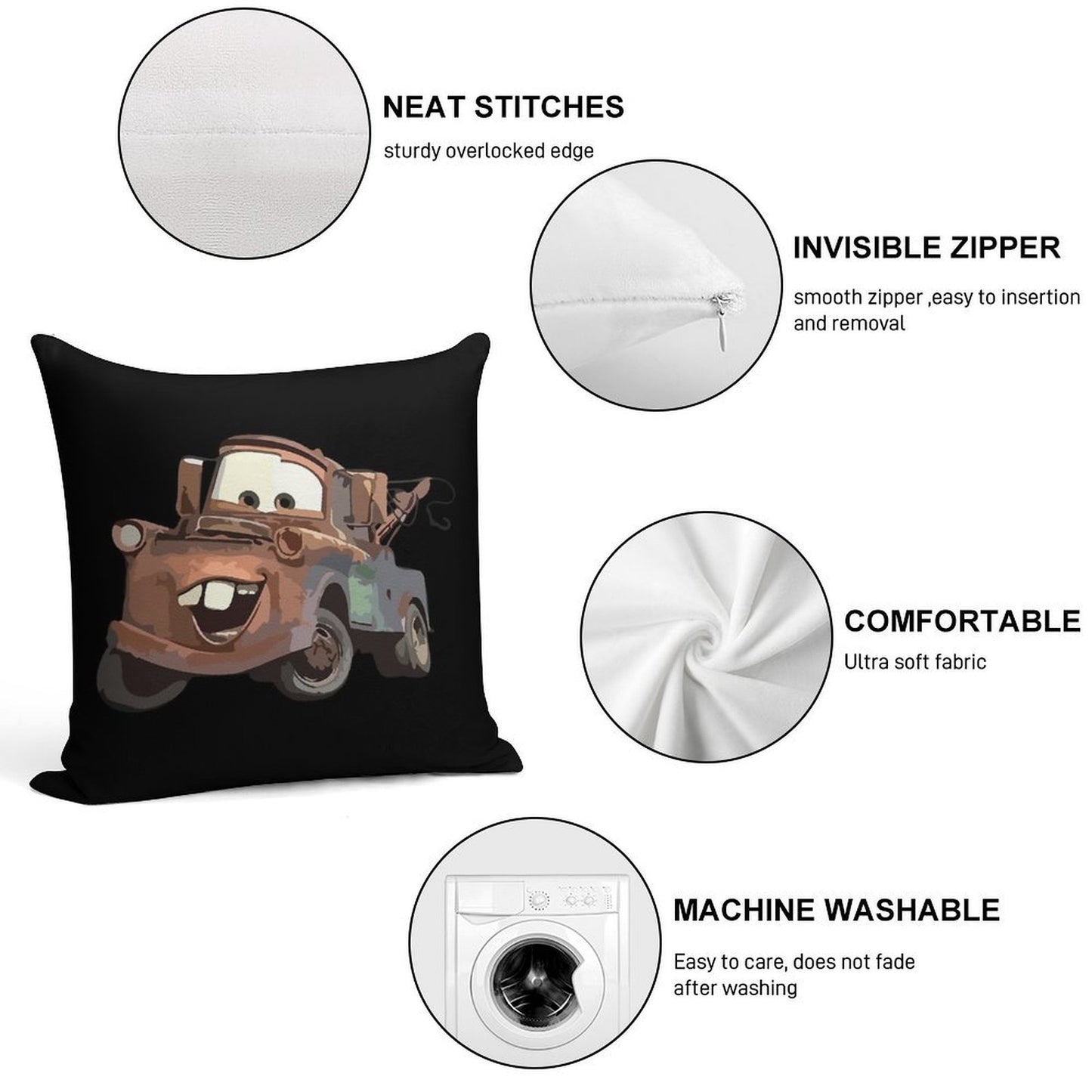 Tow Mater Soft Gift Ready Throw Pillow