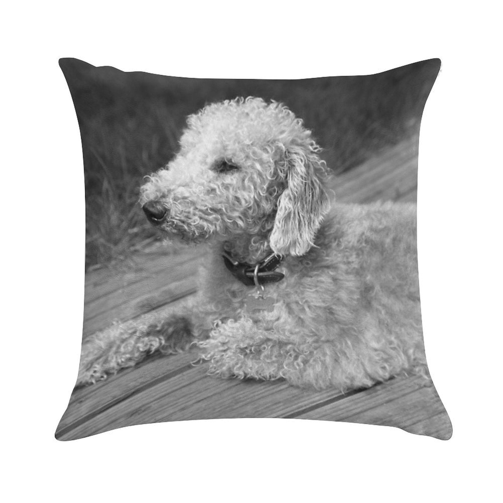 Bedlington Terrier Photo Soft Reinforced Edging Throw Pillow