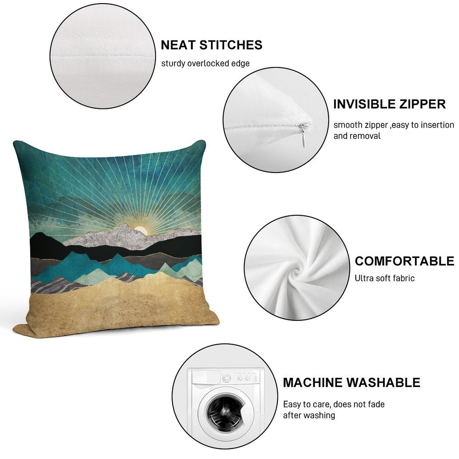 Peacock Vista Soft Easy Maintenance Throw Pillow