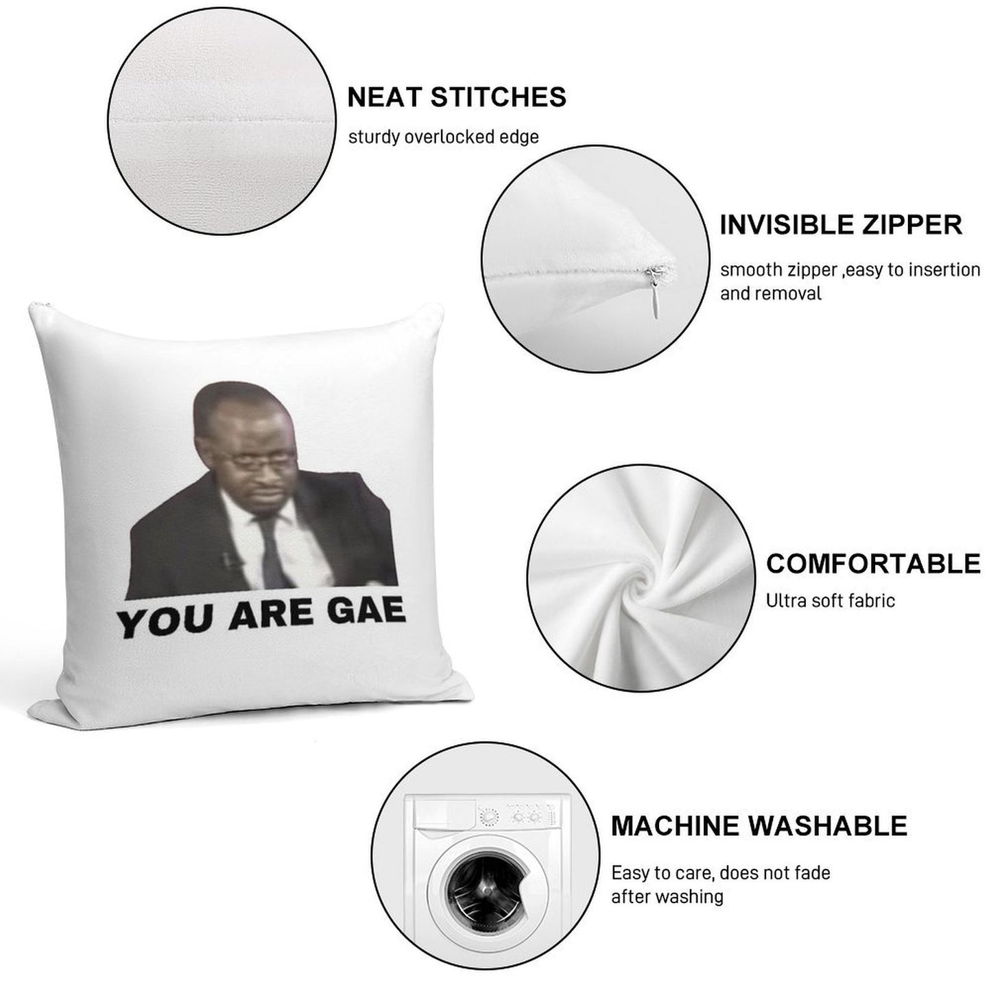 You Are Gae Meme Uganda Gay Rights Interview Viral Video Soft Home Decor Throw Pillow