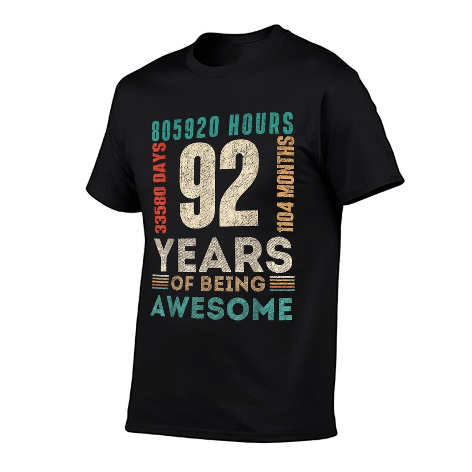 92nd Birthday Hours Days Months 92 Years Old Bday  Easy-care T-Shirt