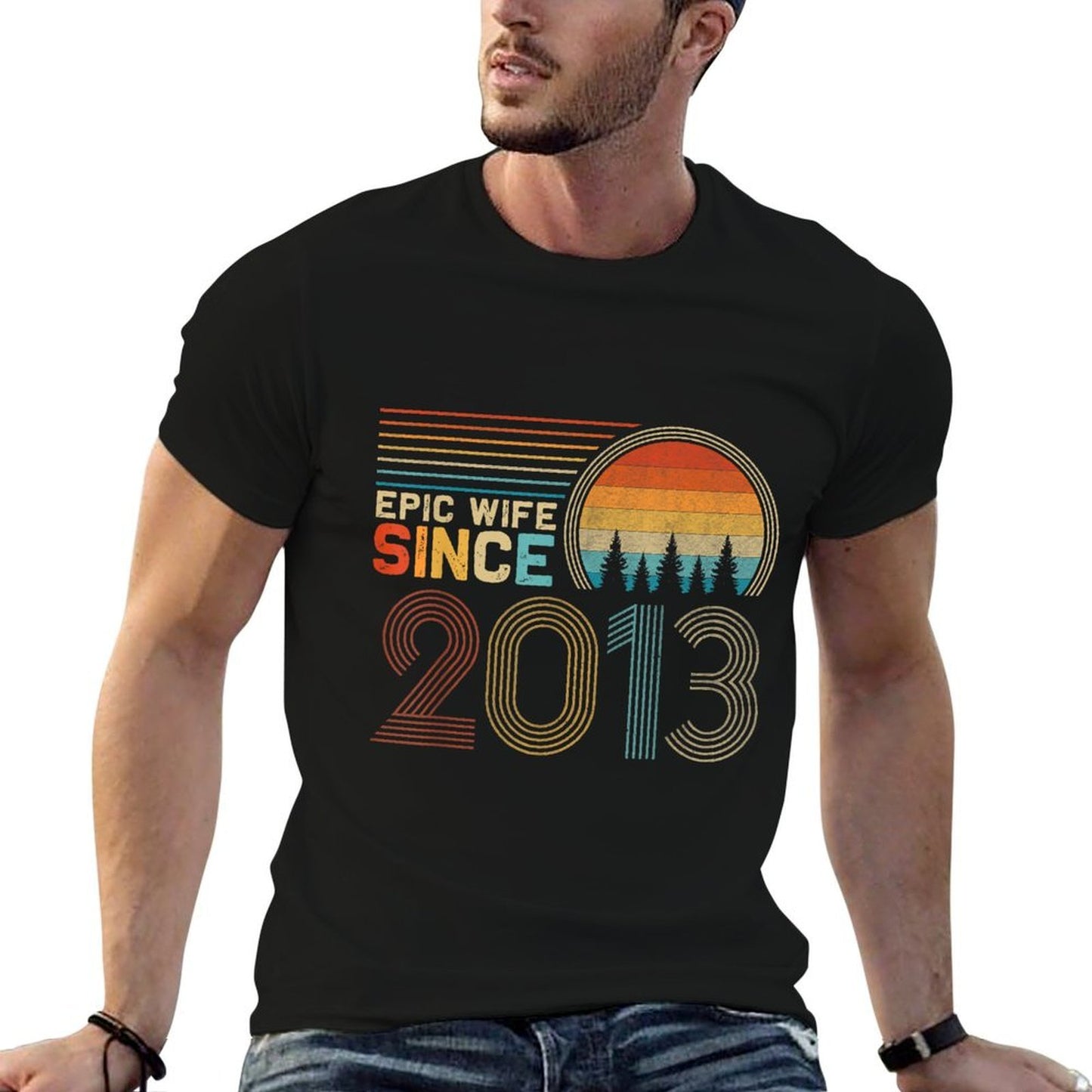 12th Wedding Anniversary for Her Funny Epic Wife Since 2013 Eco-friendly Material T-Shirt