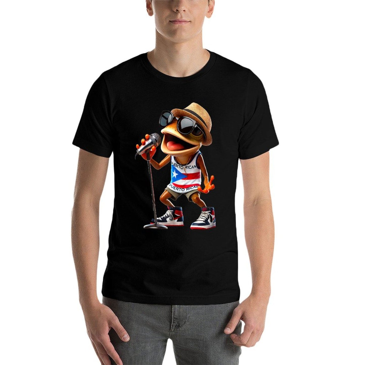 Singing Coqui Puerto Rican Sunglasses Boricua Hat Fun Affordable Price T-Shirt