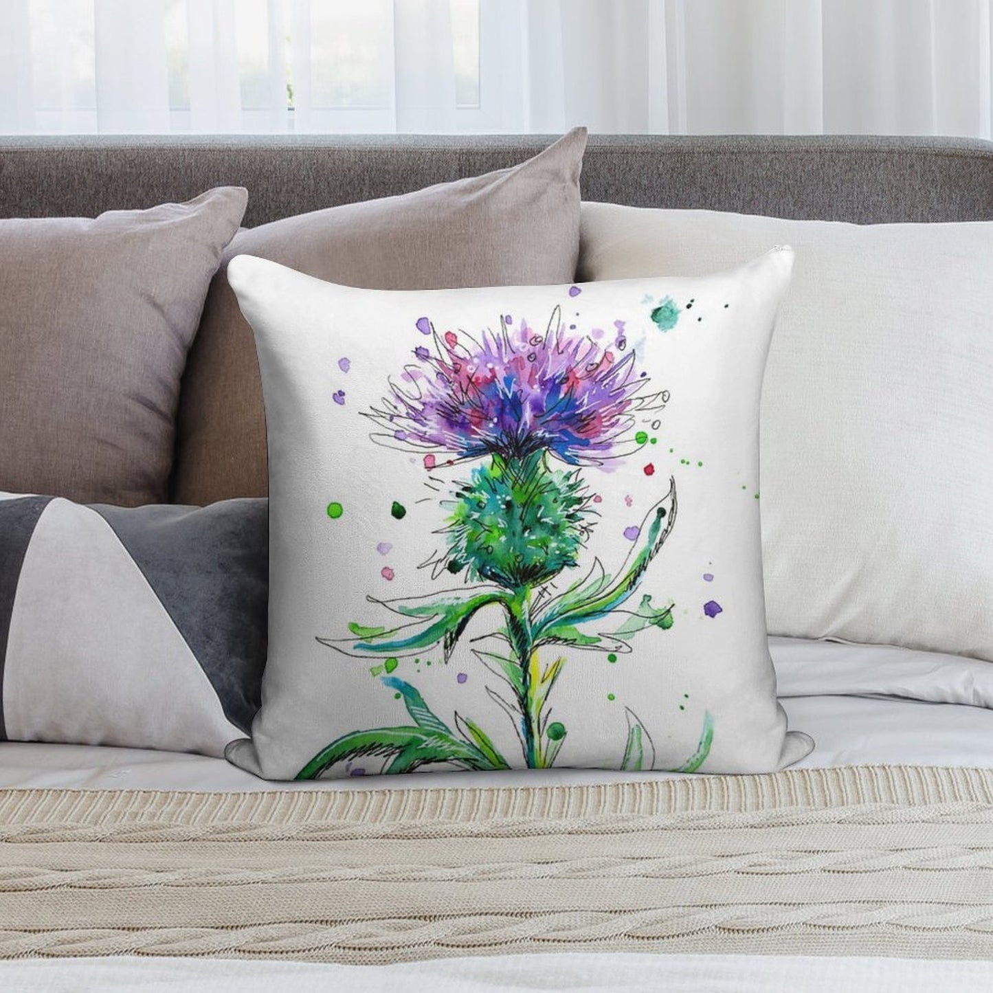 Thistle #1 Soft Warmth Comfort Throw Pillow