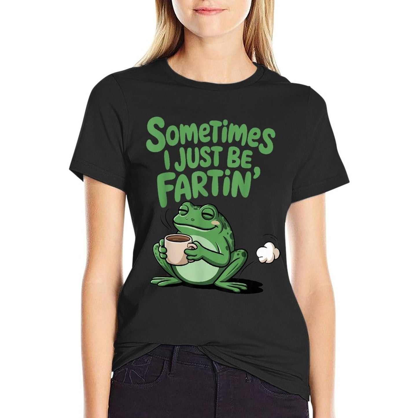 Sometimes I Just Be Fartin Funny Frog Meme Rolled Sleeves T-Shirt