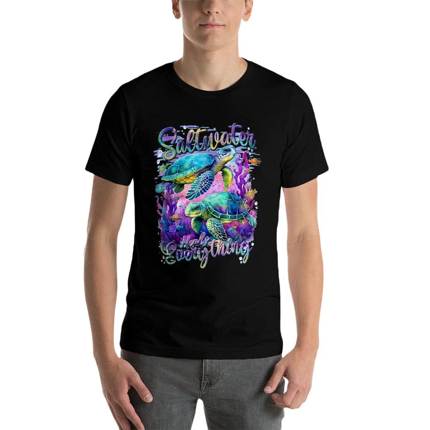 Saltwater Heals Everything Sea Turtle Odor-resistant T-Shirt