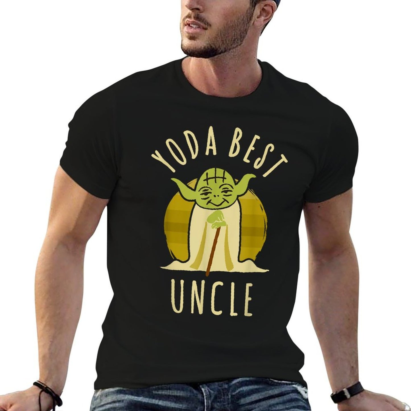 Star Wars Yoda Best Uncle Cartoon Yoda Disney+ Relaxed-fit T-Shirt