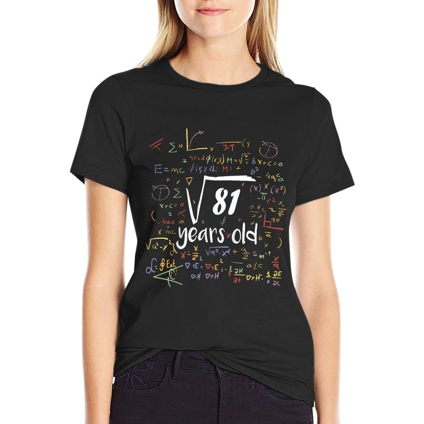 Square Root Of 81 - 9th Birthday 9 Year Old Math Bday Slim-fit Cut T-Shirt