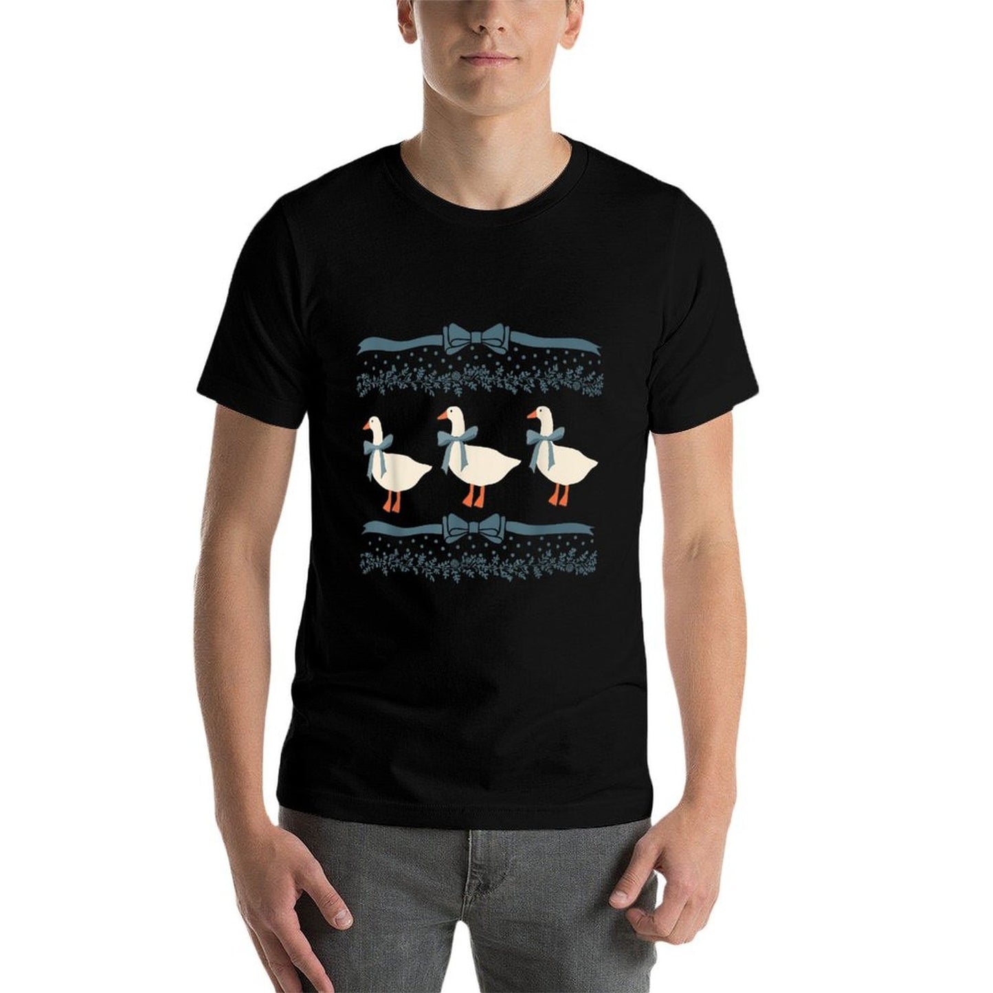 1980s Blue Ribbon Goose With Hearts Vintage-inspired T-Shirt