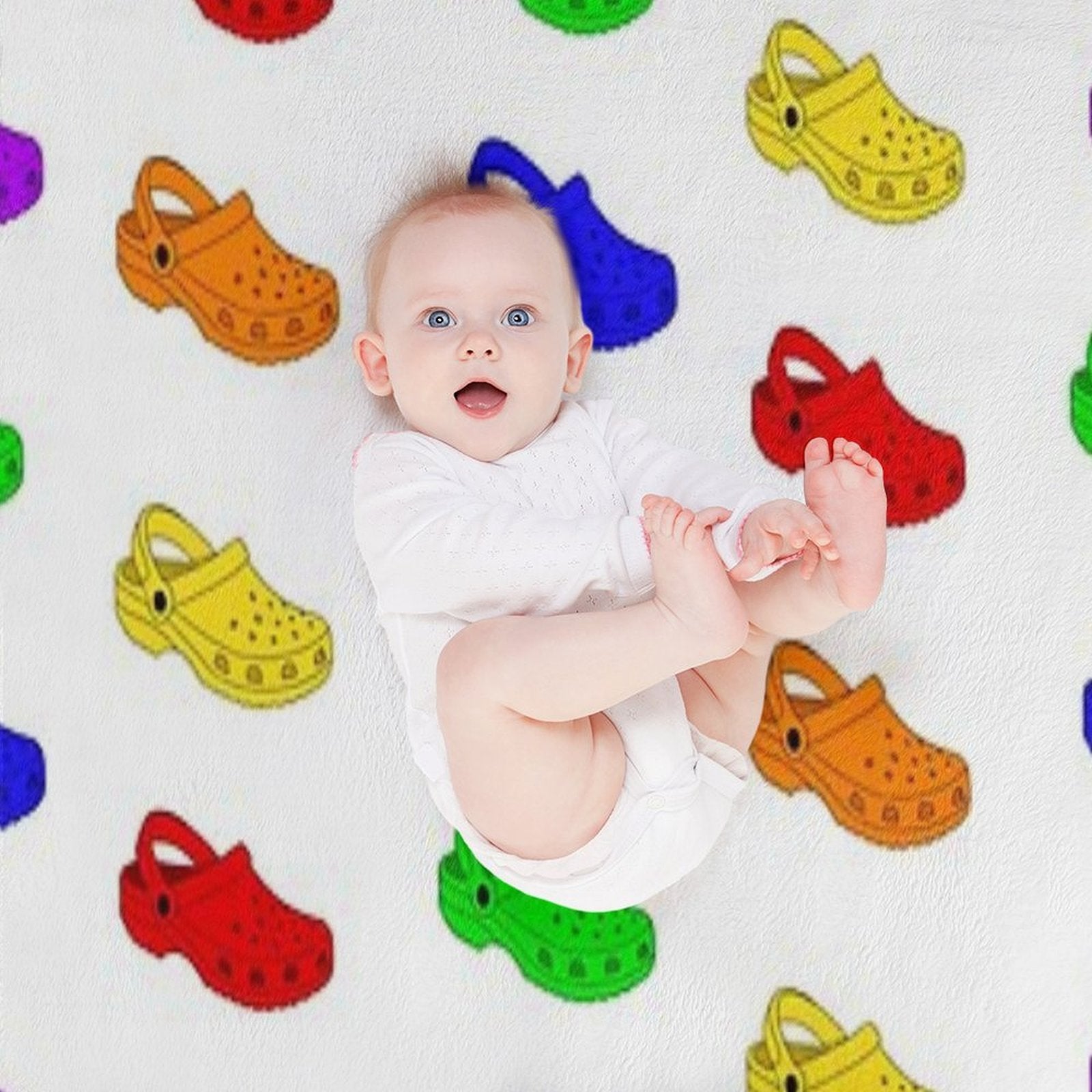 Rainbow Crocs Pack Comfort Throw Blanket