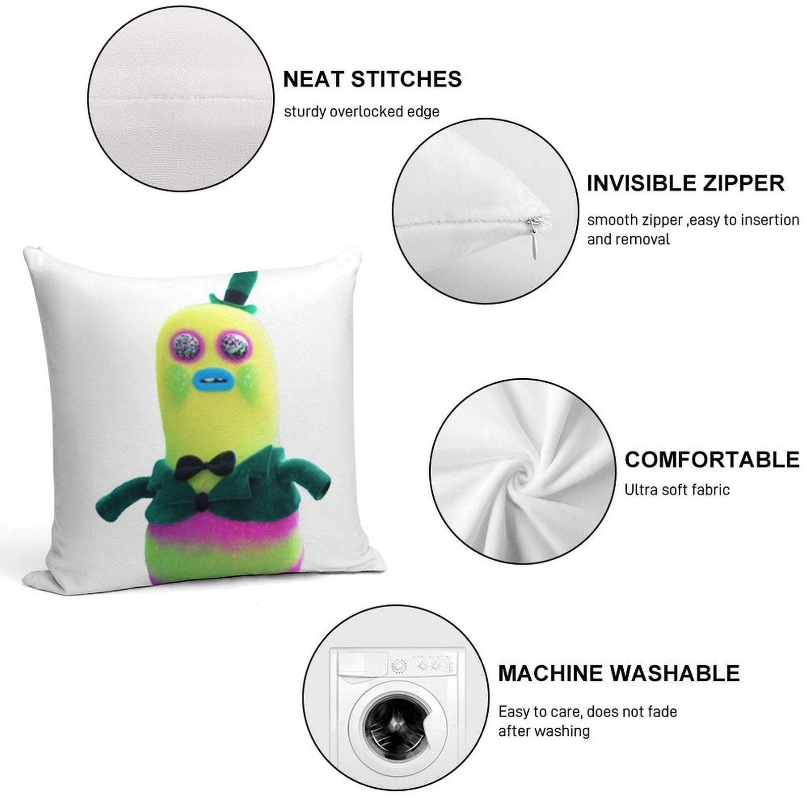 Mr Dinkles Trolls Soft Anti-Pilling Throw Pillow