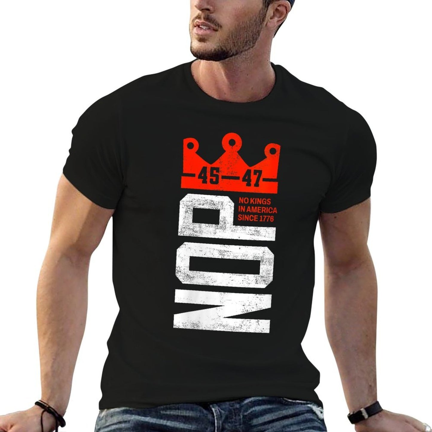 Womens No Kings Nope Anti 45 47 President Protest High-quality Stitching T-Shirt