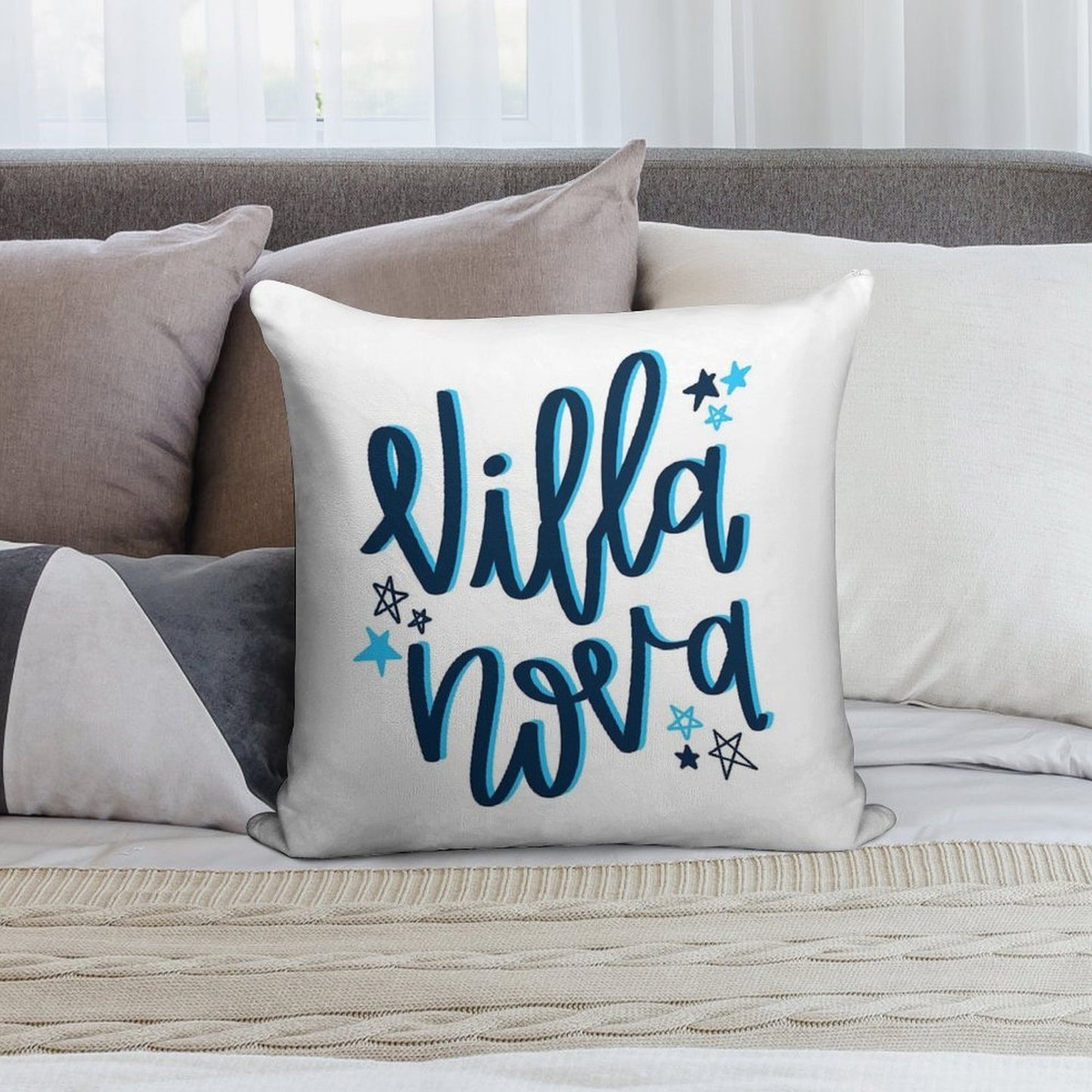 Villanova Star Sticker Soft Home Decor Throw Pillow