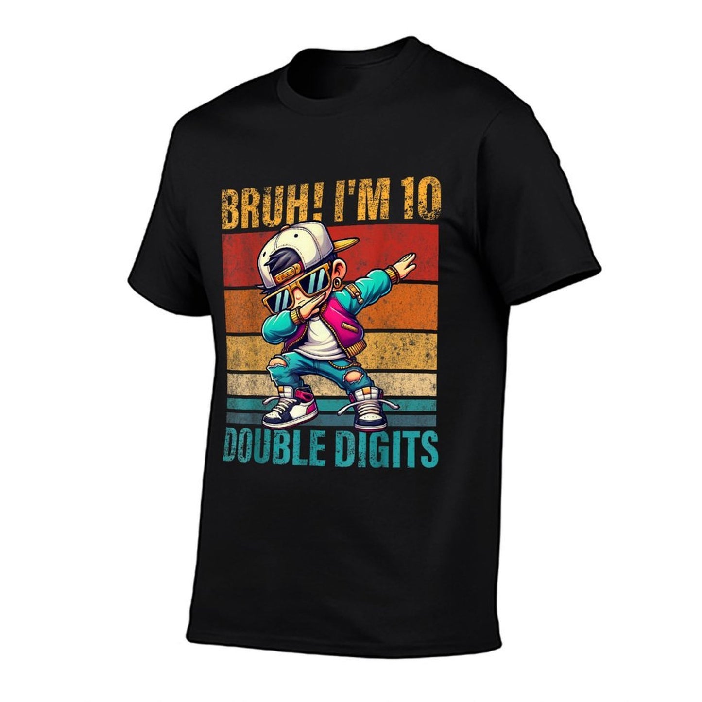 10 Years Old Birthday Bruh I'm Double Digits 10th Birthday Lightweight T-Shirt