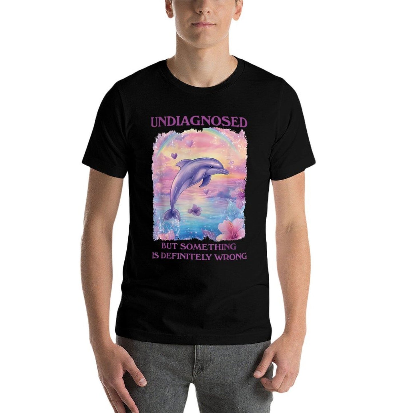 Undiagnosed But Something Aint Right Funny Meme Dolphin  Vintage-inspired T-Shirt