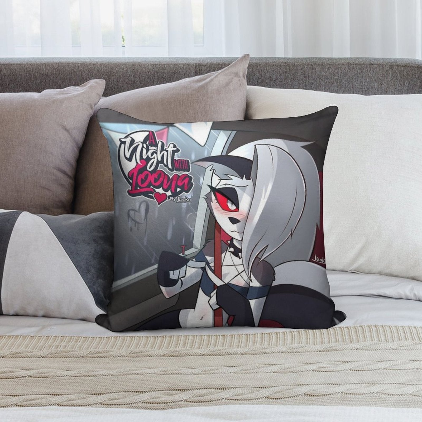 A Night with Loona Cover Soft Anti-Pilling Throw Pillow