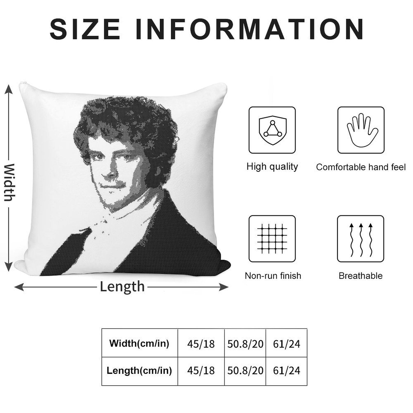 Mr Darcy Soft Easy Maintenance Throw Pillow