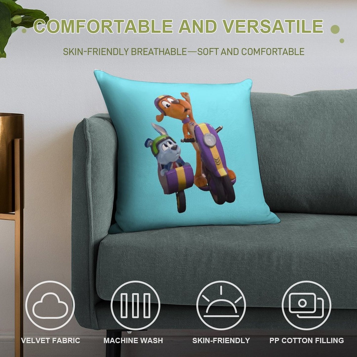 Go Dog Go Show Soft Fade-Resistant Throw Pillow