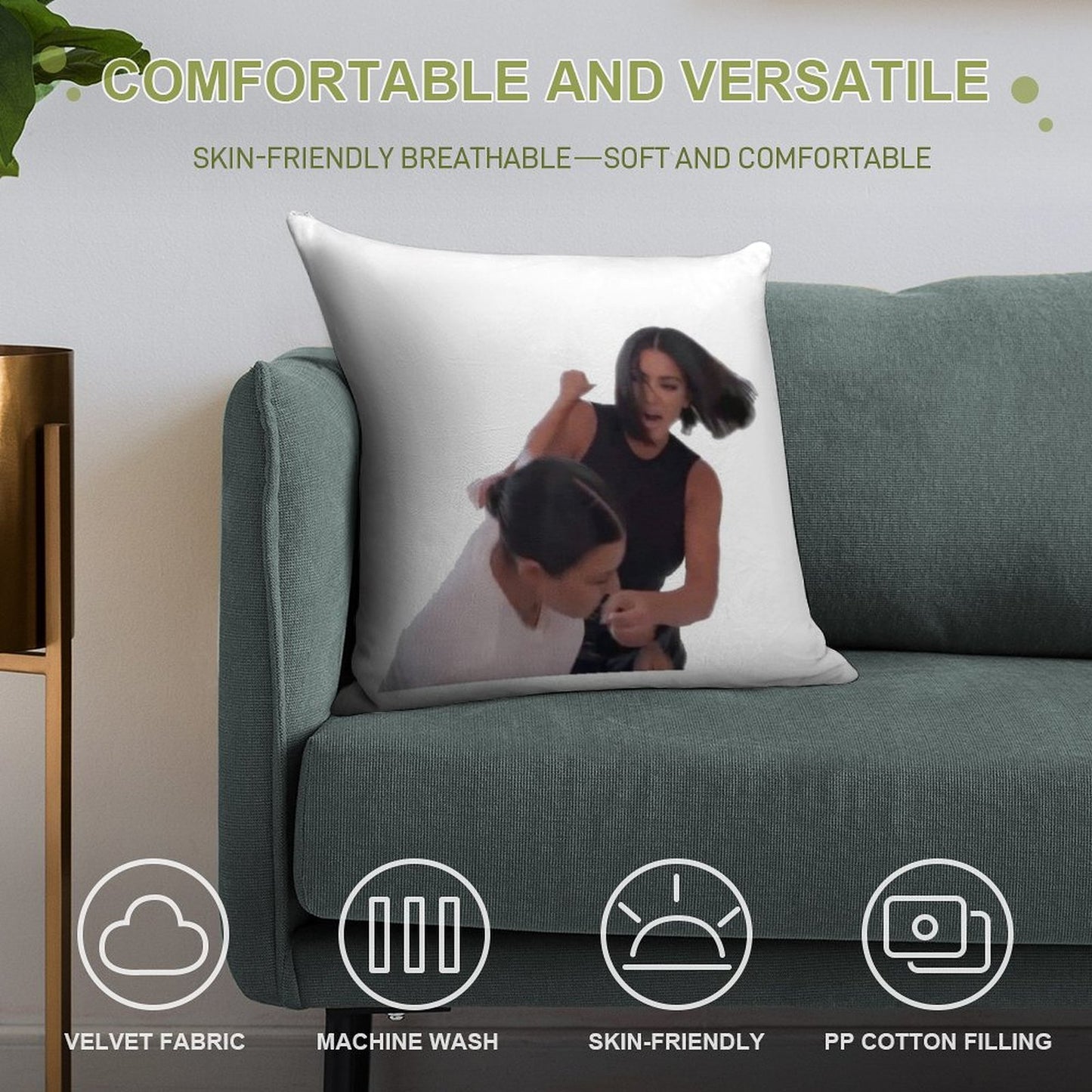 “literally I Will Fuck You Up” Soft Anti-Pilling Throw Pillow